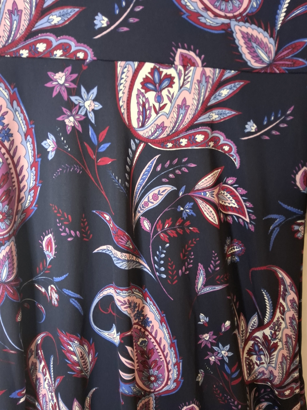 Talbots Navy Paisley Midi Dress with Pink & Blue‎ Accents - Picture 5 of 5